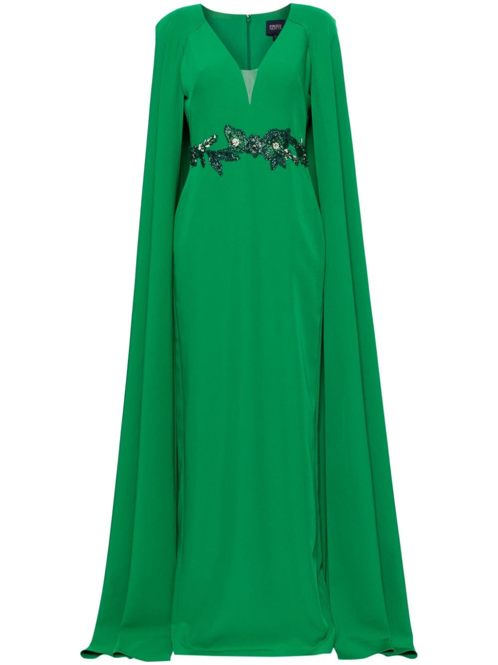 Marchesa Notte Abendkleid mit blumigen Applikationen - Grün von Marchesa Notte