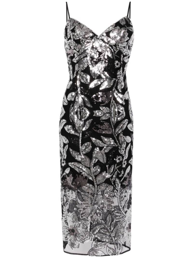 Marchesa Notte Botanical Kleid mit Pailletten - Metallic von Marchesa Notte