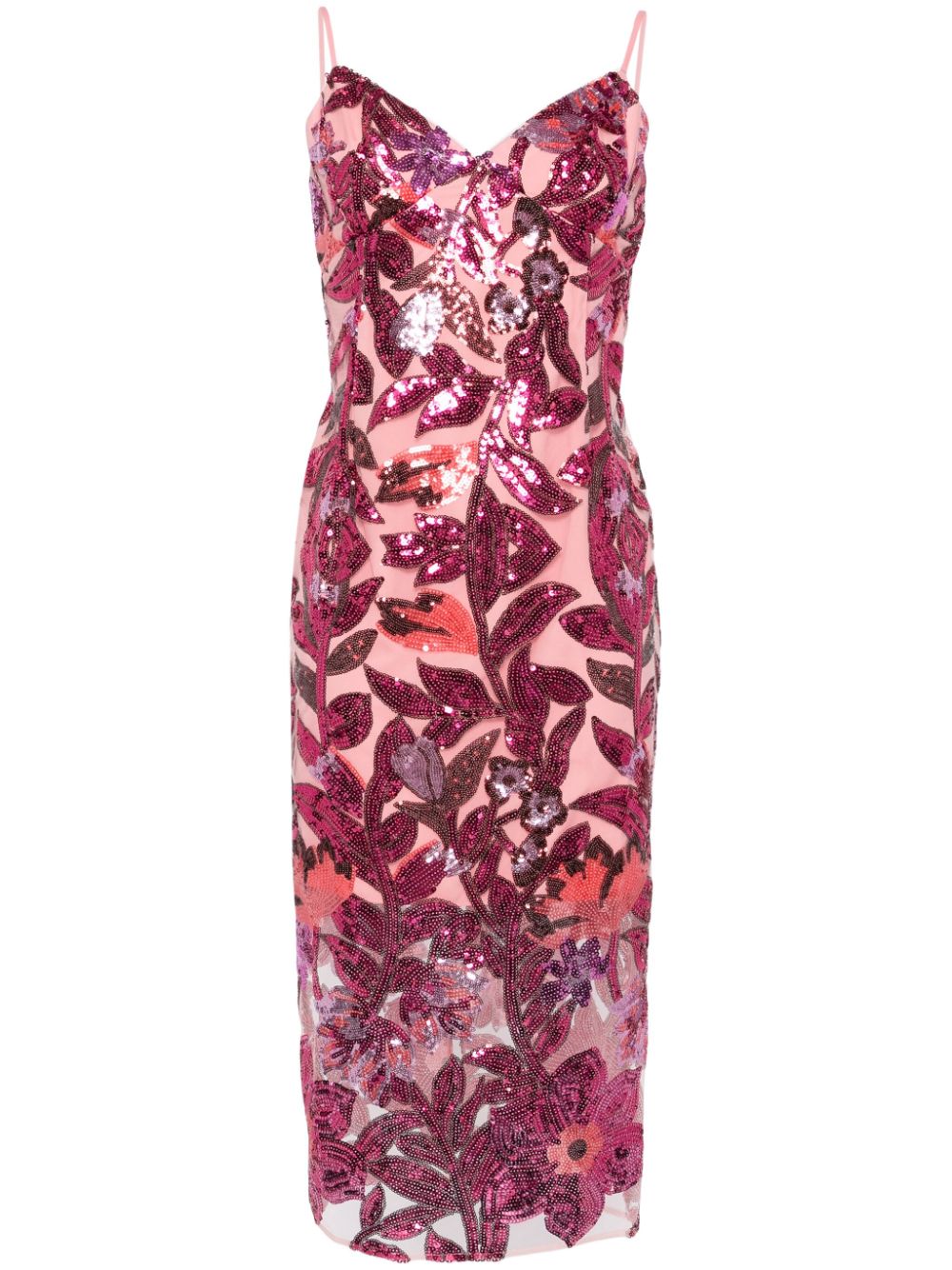 Marchesa Notte Botanical Kleid mit Pailletten - Rosa von Marchesa Notte