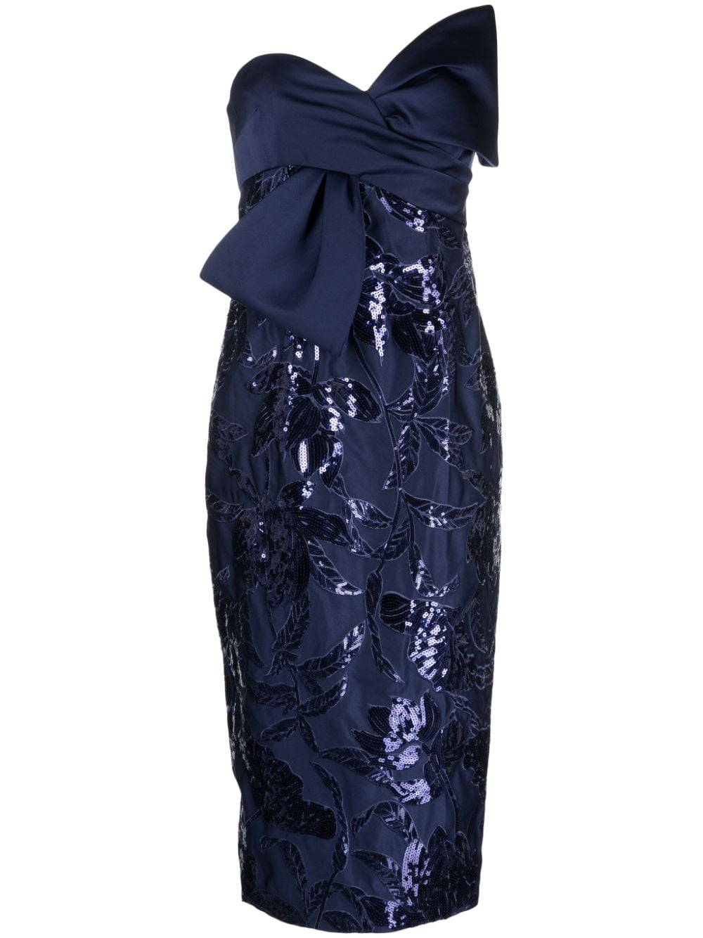 Marchesa Notte Lotus Midikleid mit Pailletten - Blau von Marchesa Notte