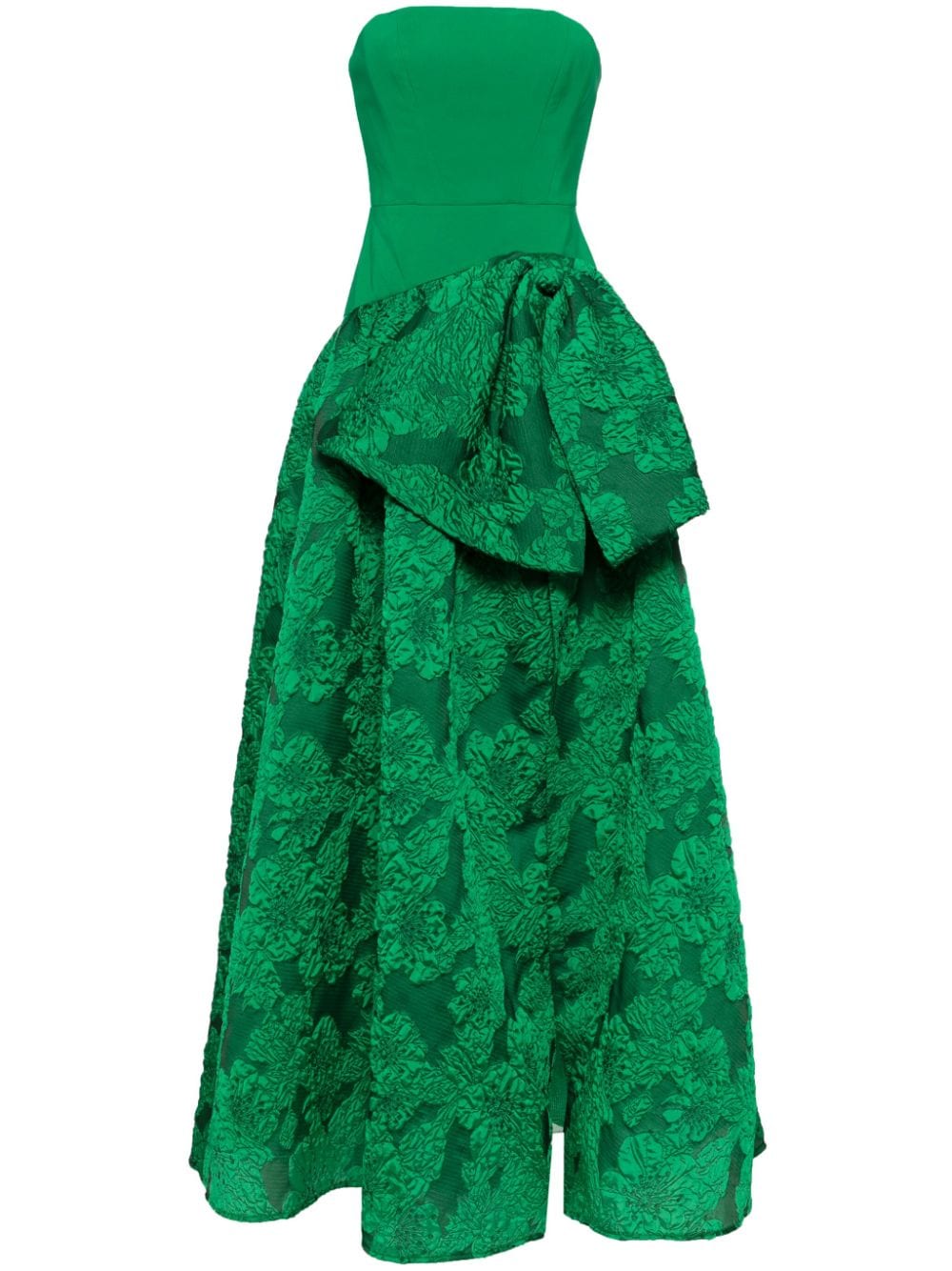 Marchesa Notte Schulterfreies Calathea Abendkleid - Grün von Marchesa Notte