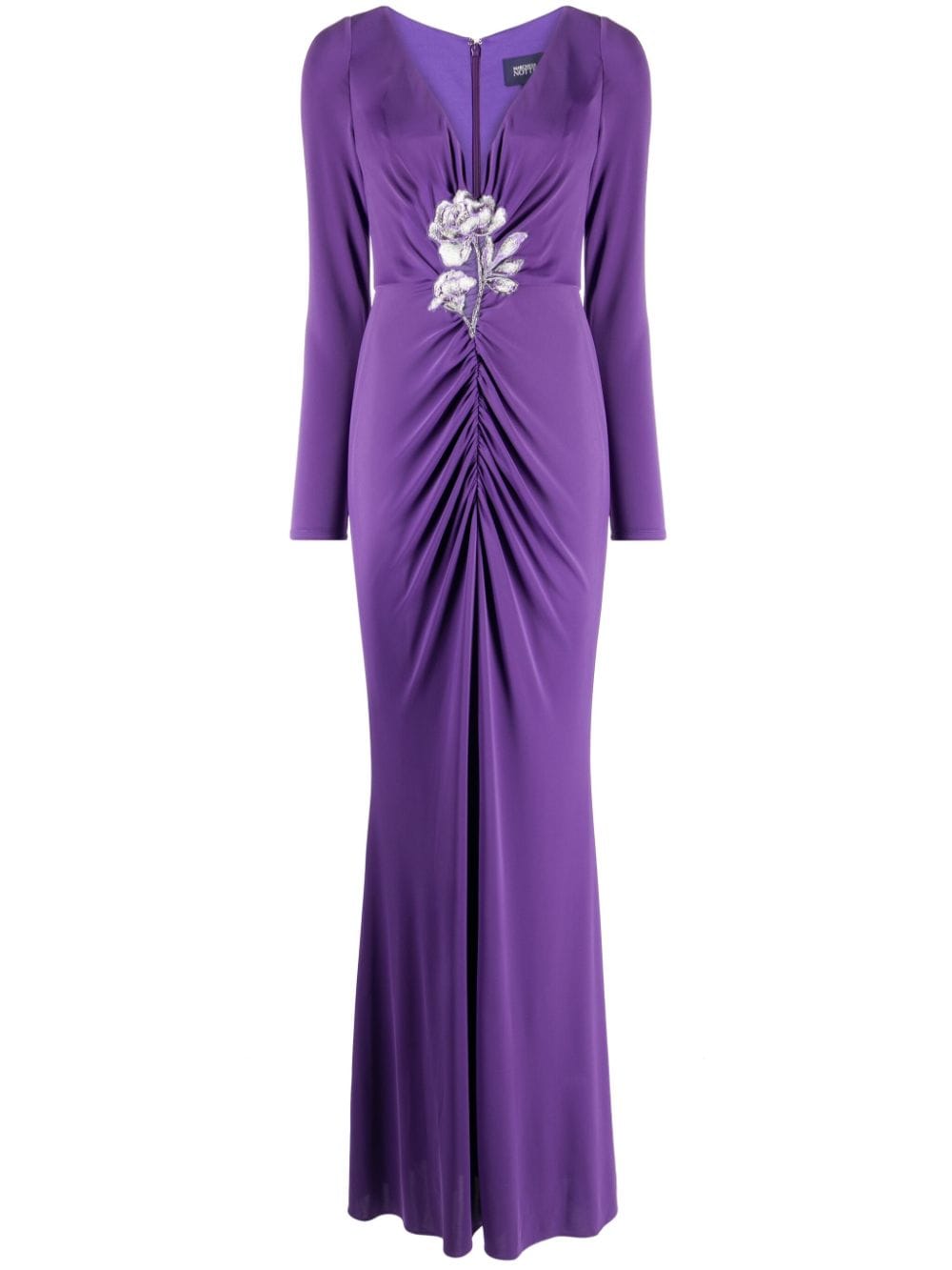 Marchesa Notte Abendkleid mit Applikationen - Violett von Marchesa Notte