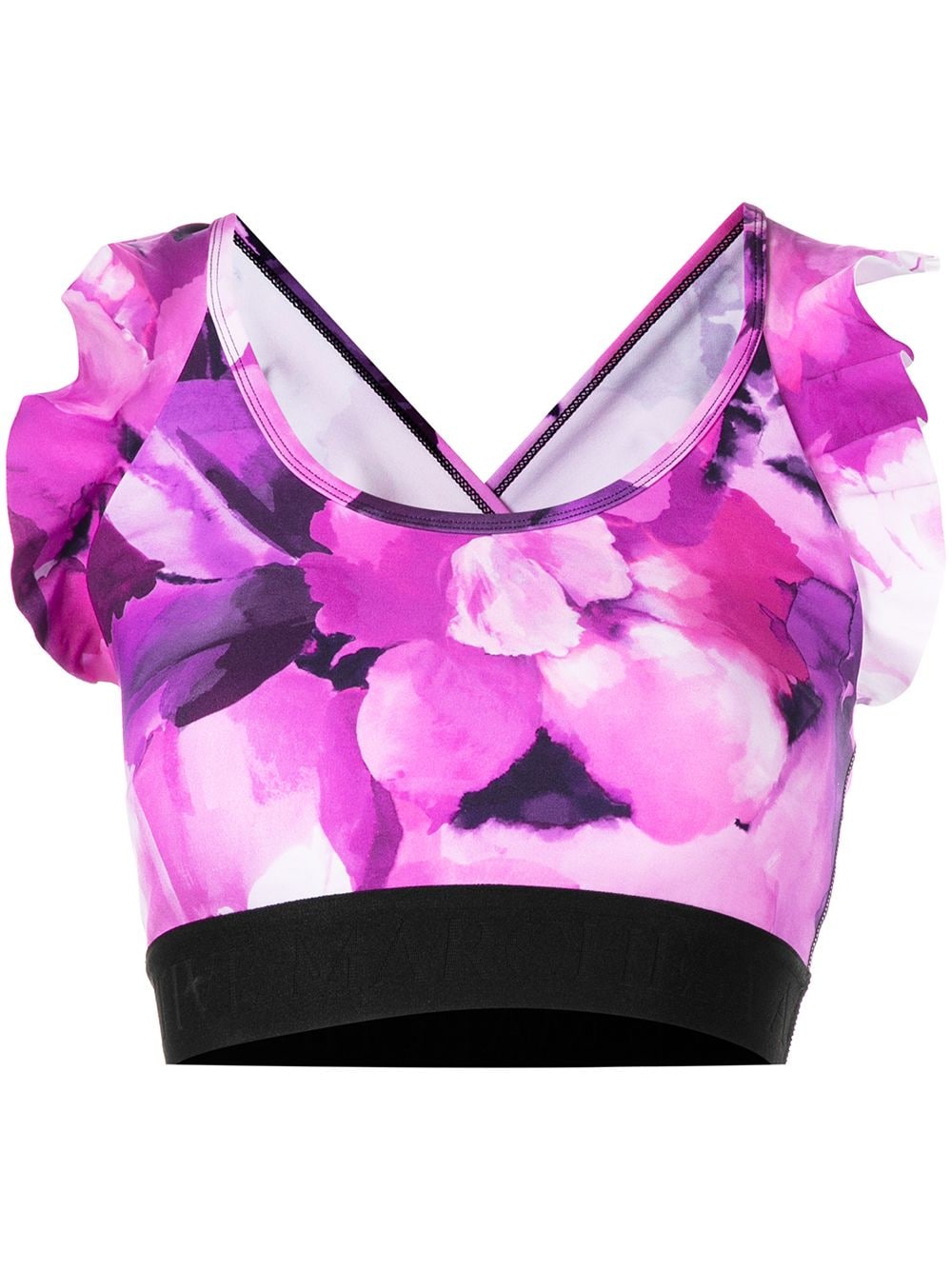 Marchesa Sport-BH mit Blumen-Print - Violett von Marchesa