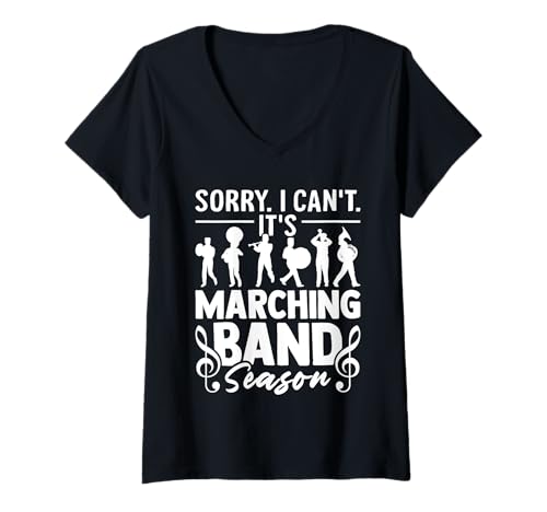 Damen Sorry I Can't Es ist Blaskapell-Saison Lustiges Bandcamp T-Shirt mit V-Ausschnitt Damen Sorry I Can't Es ist Blaskapell-Saison Lustiges Bandcamp T-Shirt mit V-Ausschnitt von Marching Band Shirts for Women Men