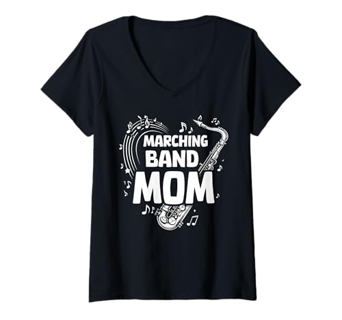 Damen Marschband Mama für Damen T-Shirt mit V-Ausschnitt Damen Marschband Mama für Damen T-Shirt mit V-Ausschnitt von Marching band mom tees