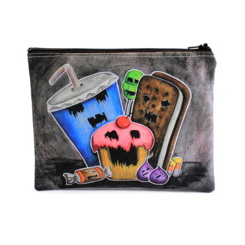 Achse Des Bösen - Reißverschlusstasche Monster Cupcake, Candy, Soda Und Ice Cream Sandwich Kunst Von Marcia Furman von MarciaFurman