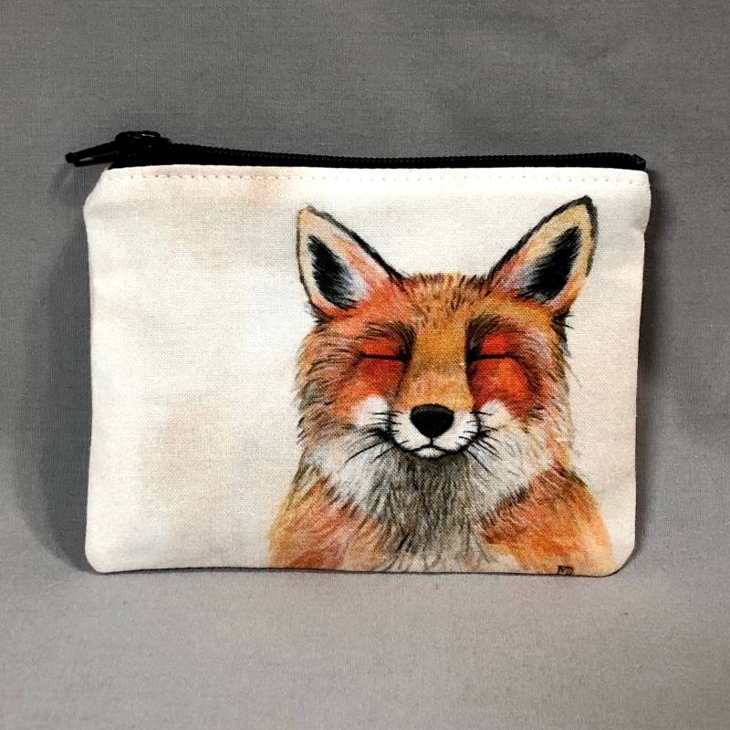 Foxy Friend - Kleines Reißverschlusstäschchen Rotfuchs Kunst Von Marcia Furman von MarciaFurman