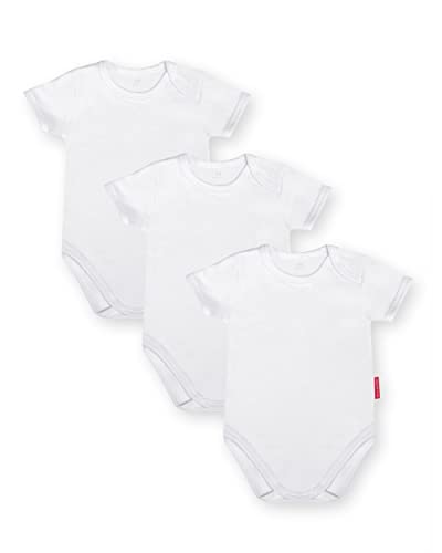 Marcinkowski Babybodysuit Babybody Kurzarm Body ohne Aufdruck für Mädchen für Jungen Unisex 100% Baumwolle 3er Pack babykleidung 116 von Marcinkowski