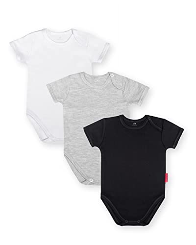 Marcinkowski Babybodysuit Babybody Kurzarm Body ohne Aufdruck für Mädchen für Jungen Unisex 100% Baumwolle 3er Pack babykleidung 122 von Marcinkowski