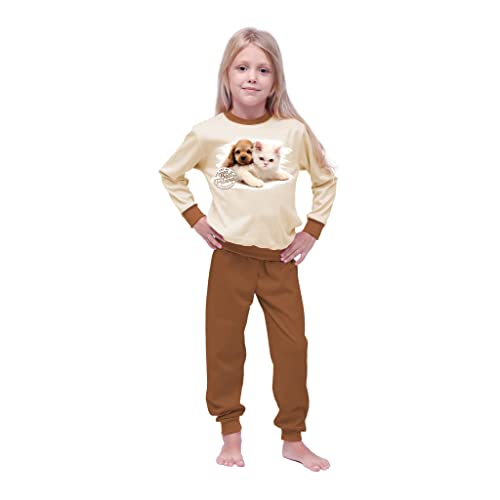 Marcinkowski Mädchen Pyjama Set Jugendliche Schlafanzug aus 100% Baumwolle, Warmer, Bequemer, mit Aufdruck Julia von Marcinkowski