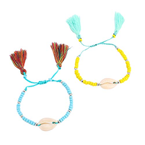 Marclix Armband mit Anhängern in böhmischer Muschel, modisch, Perlen, Quasten-Armbänder für Frauen, Sommer, Strand, Urlaub von Marclix