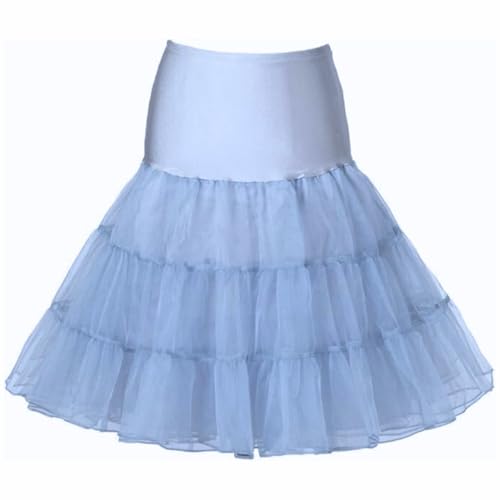Marco Paul 50er Jahre Petticoat Unterrock Retro Vintage Swing 1950er Jahre Rockabilly Halloween Kostüm Cosplay Slip Rock Petticoats für unter Kleid Verkleidung für Erwachsene Damen Herren, Babyblau von Marco Paul Interiors