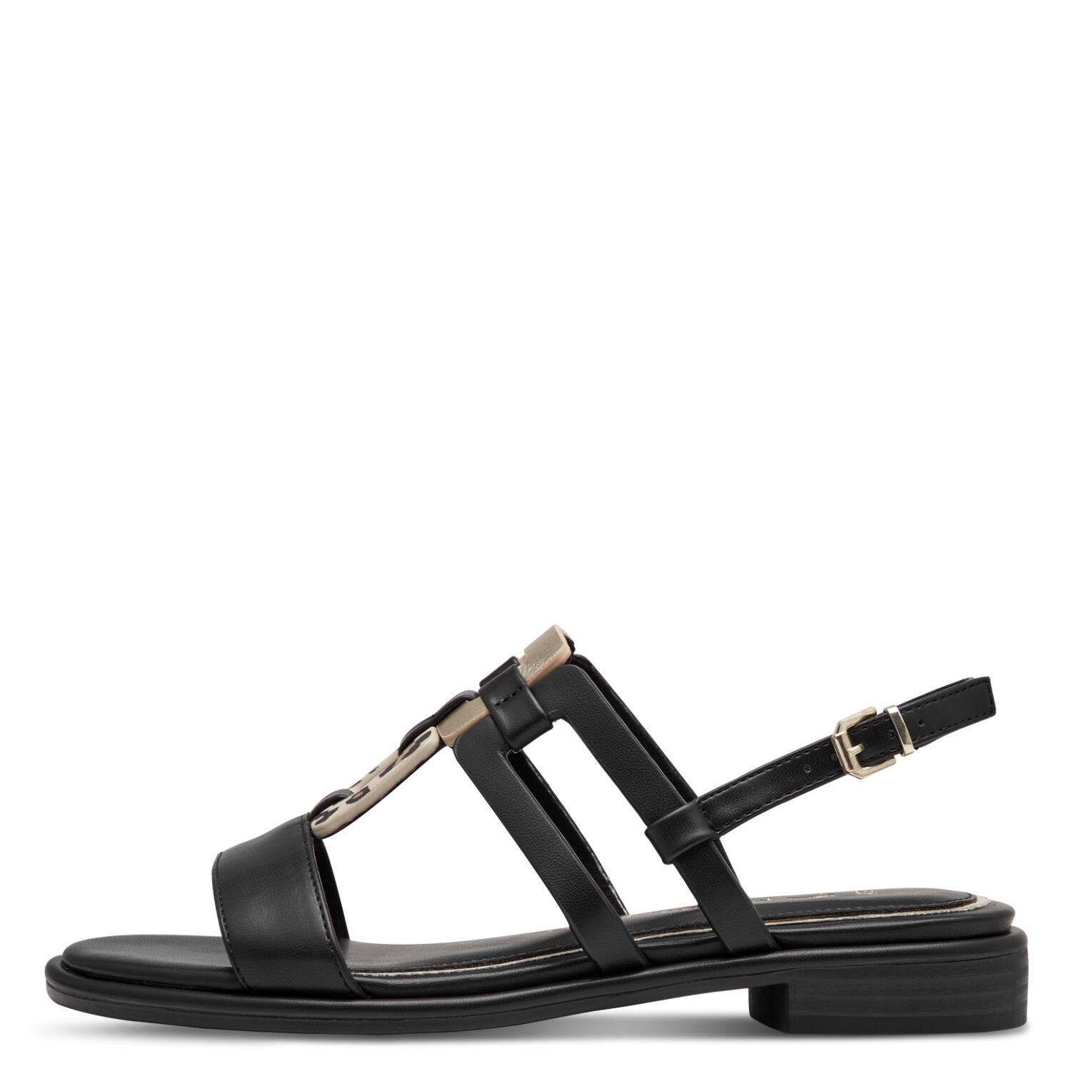 Damen-Sandalette BLACK/LEOPARD - Gr. - 40 von Marco Tozzi