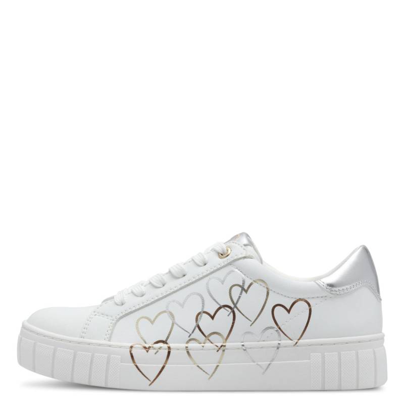 Damen-Schnürer WHITE/GOLD - Gr. - 38 von Marco Tozzi