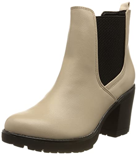 MARCO TOZZI Damen Chelsea Boots aus Kunstleder mit Absatz, Beige (Ivory Comb.), 40 von MARCO TOZZI