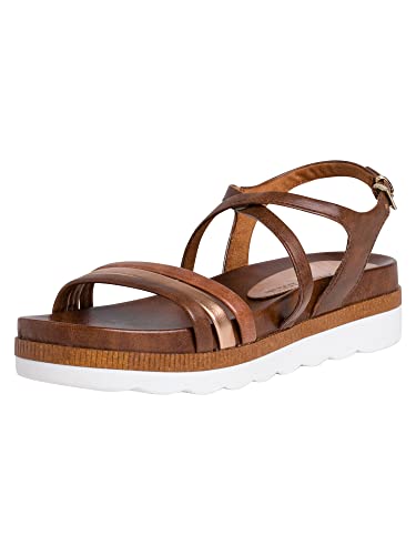 Marco Tozzi Damen 2-2-28403-38 Flache Sandale, Chestnut A.C, 40 EU von MARCO TOZZI