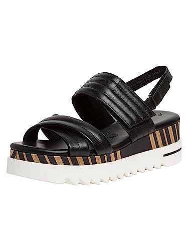 MARCO TOZZI Damen Keilsandale, Keilabsatz, weiches FEEL ME Fußbett, aus hochwertigem Leder, ideal für Business und Freizeit von MARCO TOZZI