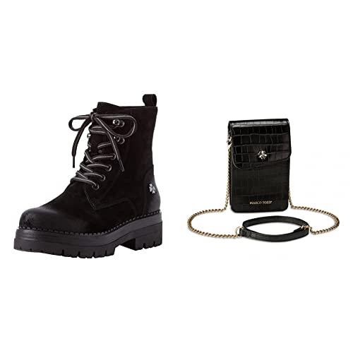 Marco Tozzi Damen by Guido Maria Kretschmer 2-2-86202-27 Mode-Stiefel, Black, 40 EU Damen by Guido Maria Kretschmer Handtasche 2-2-81000-27, Black Croco, One Size von MARCO TOZZI