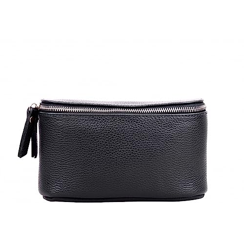 Bauchtasche Damen, Crossbody Bag Damen Breiter Gurt, Kleine Umhängetasche Damen, Gürteltasche Damen, Bauchtasche Damen Stylisch, Handtasche Damen Umhängetasche (Schwarz) von Marco VENEZIA