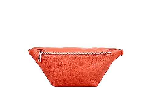 Bauchtasche Damen, Kleine Umhängetasche Damen, Crossbody Bag Damen Breiter Gurt, Bauchtasche Damen Stylisch, Gürteltasche, Umhängetasche Damen Mittelgroß (Orange) von Marco VENEZIA