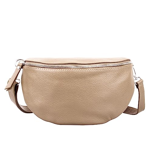 Bauchtasche Damen, Umhängetasche Damen, Crossbody Bag Damen, Gürteltasche Damen, Schultertasche Damen, Umhängetasche Damen Mittelgroß (Beige) von Marco VENEZIA