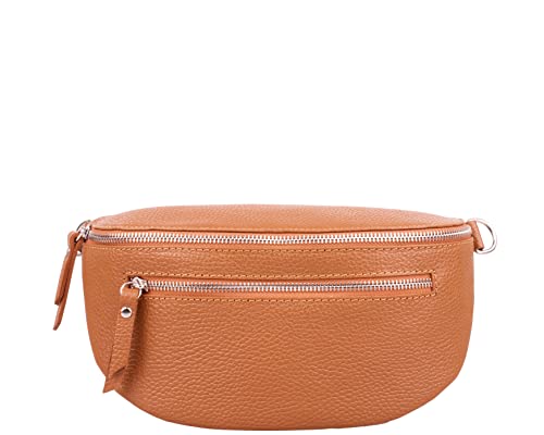 Marco VENEZIA Bauchtasche Leder Damen Crossbody Bag Damen Gürteltasche Damen Umhängetaschen Damen Kleine Umhängetasche Damen Crossbody Bag Damen Breiter Gurt (Cognac) von Marco VENEZIA