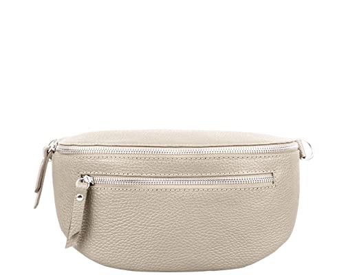 Marco VENEZIA Bauchtasche Leder Damen Crossbody Bag Damen Gürteltasche Damen Umhängetaschen Damen Kleine Umhängetasche Damen Crossbody Bag Damen Breiter Gurt (Creme) von Marco VENEZIA