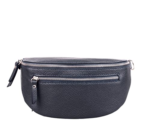 Marco VENEZIA Bauchtasche Leder Damen Crossbody Bag Damen Gürteltasche Damen Umhängetaschen Damen Kleine Umhängetasche Damen Crossbody Bag Damen Breiter Gurt (Dunkelblau) von Marco VENEZIA