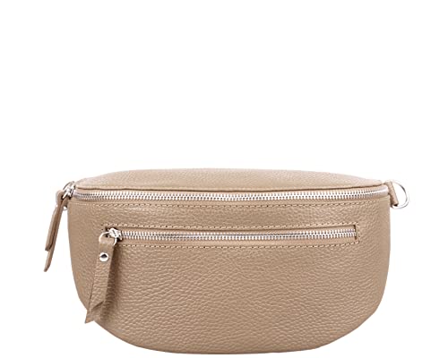 Marco VENEZIA Bauchtasche Leder Damen Crossbody Bag Damen Gürteltasche Damen Umhängetaschen Damen Kleine Umhängetasche Damen Crossbody Bag Damen Breiter Gurt (Taupe) von Marco VENEZIA