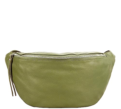 Umhängetasche Damen, Crossbody Bag Damen, Gürteltasche Damen, Schultertasche Damen, Italienische Mode Damen (Olivgrün) von Marco VENEZIA