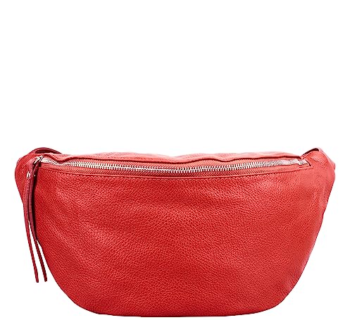 Umhängetasche Damen, Crossbody Bag Damen, Gürteltasche Damen, Schultertasche Damen, Italienische Mode Damen (Rot) von Marco VENEZIA