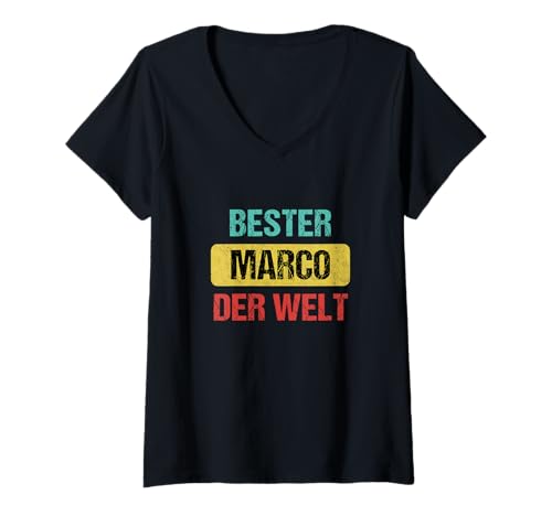 Damen Marco T-Shirt mit V-Ausschnitt Damen Marco T-Shirt mit V-Ausschnitt von Marco Vorname T-Shirts & Geschenke