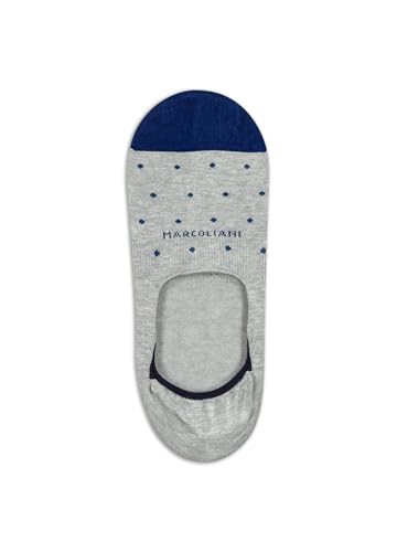 Marcoliani Herren-Socken, gepunktet, unsichtbar, silbergrau, Einheitsgröße von Marcoliani Milano