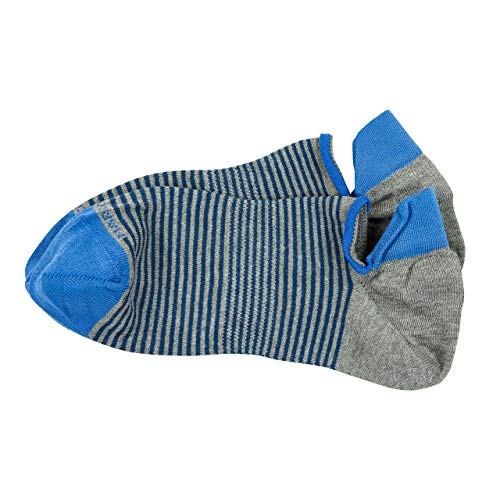 Marcoliani Milano Invisible Touch No Show Herren Sneaker-Socken, Pima-Baumwolle, gestreift, Flanellgrau, Einheitsgröße von Marcoliani Milano