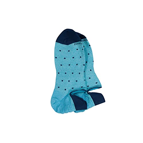 Marcoliani Milano Invisible Touch No Show Herren-Sneakersocken, Pima-Baumwolle, gepunktet, Caribe Blue, Einheitsgröße (MAR3312K-139) von Marcoliani Milano