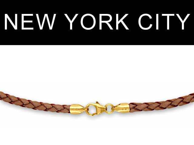 2, 5 Mm Natürliche Geflochtene Bolo Lederband Halskette 14 "Zoll - 36" Zoll Mit 14K Gold Gefüllter Verschluss, Sie Wählen Länge. G3-x2.5Nat von MarcosNewYorkCity