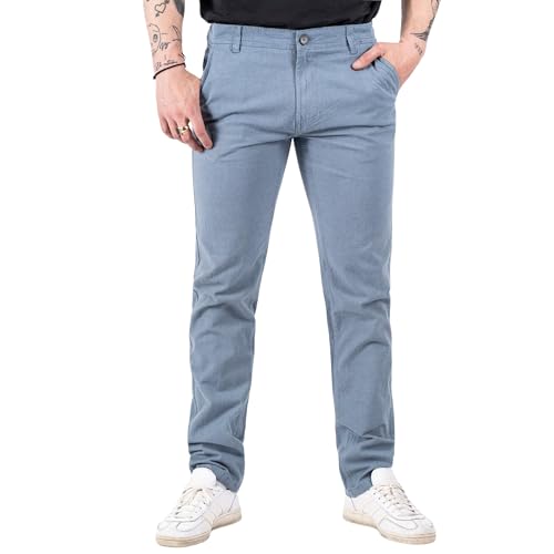 Marcus Cobey Chino Hose Herren Regular Fit Blau 36/XL | Robuste Herren Hose mit Stretch im einen Moderne Look mit 98% Baumwolle, 2% Elasthan | Zeitlose und Klassische Hosen von Marcus