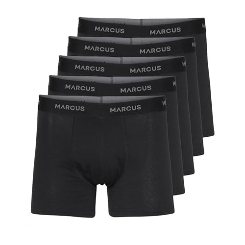 Marcus Roxy Boxershorts Herren 5 Pack Schwarz L | Bequeme Herren-Boxershorts | Unterhosen mit 95% Baumwolle 5% Elasthan von Marcus