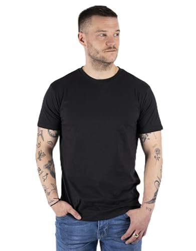 Marcus Roxy Herren T-Shirts 3-Pack L in Figurbetonter Passform und strapazierfähige Qualität | T-Shirts für Herren mit Rundhalsausschnitt | Schwarzes Tshirt im 100% Baumwolle von Marcus