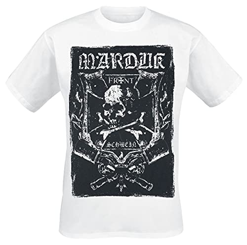 Marduk Frontschwein Männer T-Shirt weiß XXL 100% Baumwolle Band-Merch, Bands von Plastichead