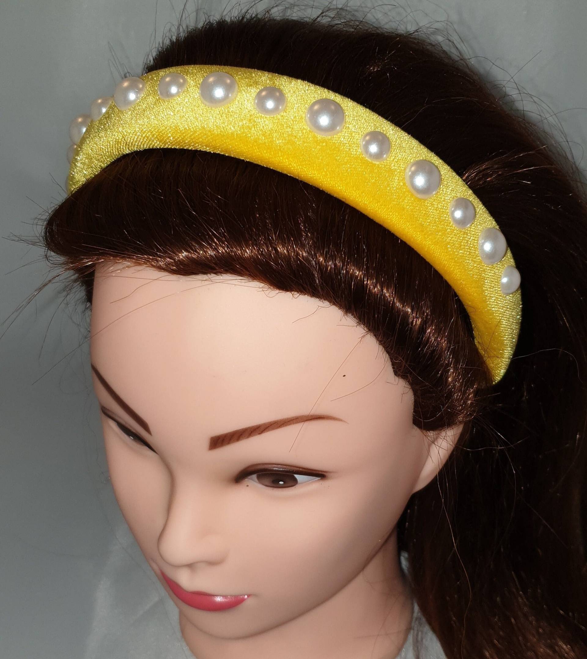 Gelb Gepolstertes Samt Stirnband Kunstperlen Verzierung Damen Haarband Handgemacht Barock Stil 3cm Breit Krone Faszinieren Tiara Kopfschmuck Halo Gelb Gepolstertes Samt Stirnband Kunstperlen Verzierung Damen Haarband Handgemacht Barock Stil 3cm Breit Krone Faszinieren Tiara Kopfschmuck Halo von MareeAlexanderDesign