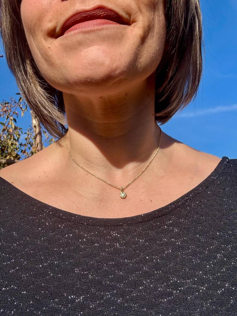 585 Gelbgold, Kette Mit Anhänger, Kette, Goldschmiede, Handmade, Handgefertigt, Goldschmuck, Diamant, Hochzeit, Hochzeitsschmuck von MareensSchmiede