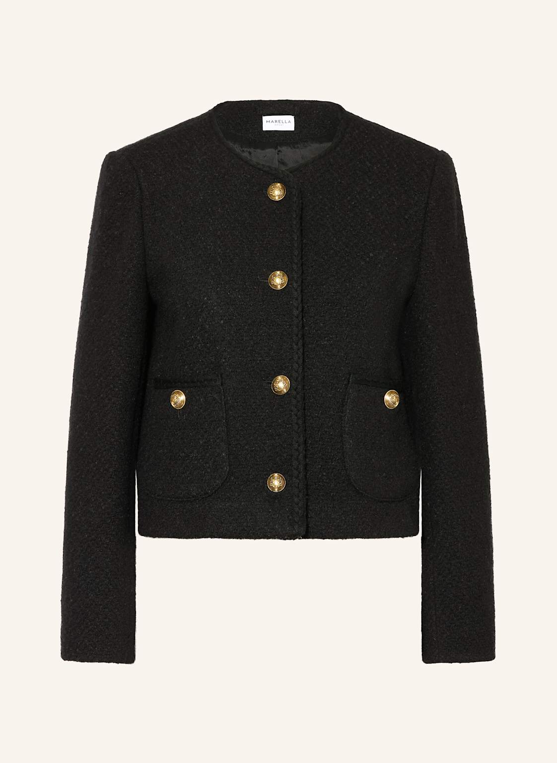 Marella Bouclé-Jacke schwarz von Marella