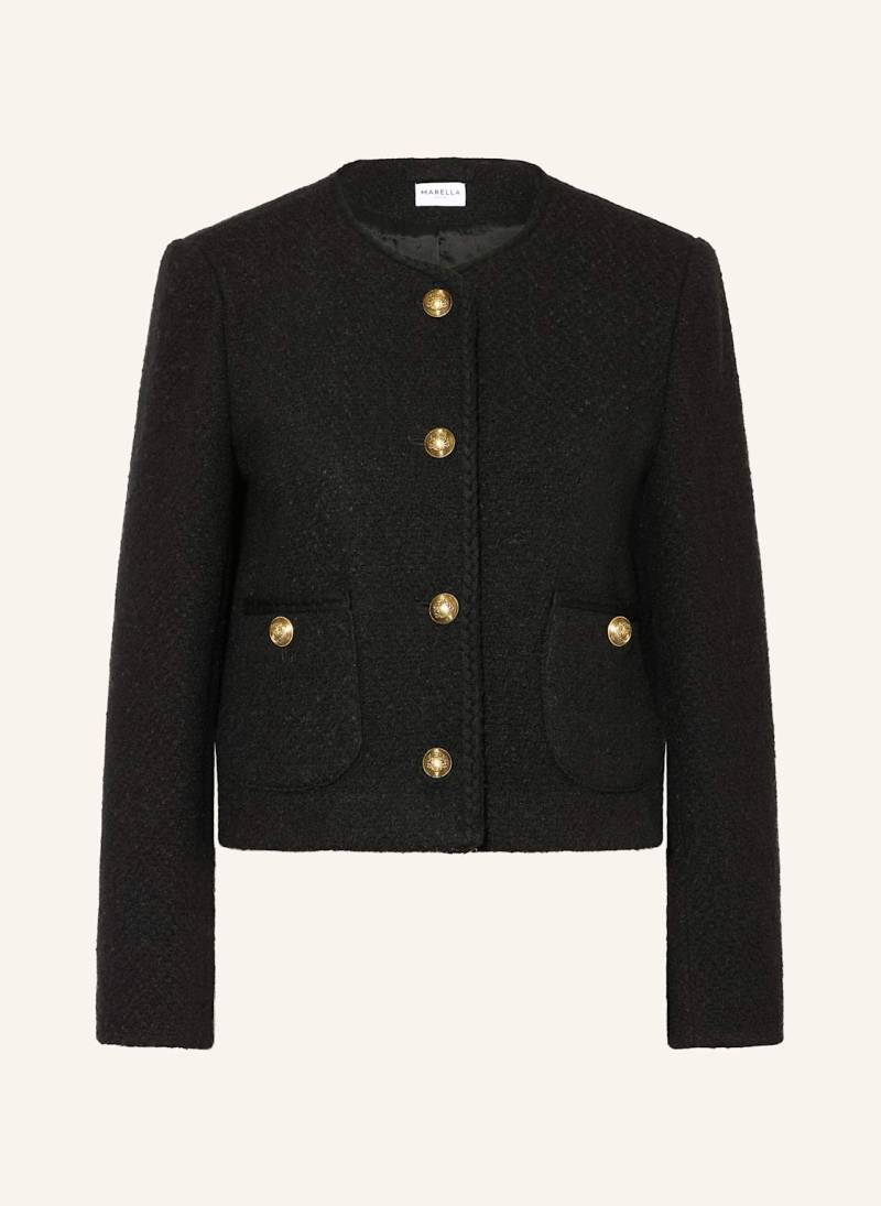 Marella Bouclé-Jacke schwarz von Marella