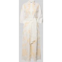 Marella Leinenkleid mit Stitching-Details Modell 'NOTA' in Offwhite, Größe 40 von Marella