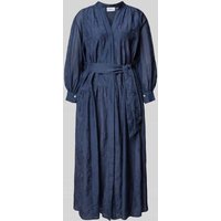 Marella Midikleid mit Bindegürtel Modell 'SETOLA' in Marine, Größe 38 von Marella