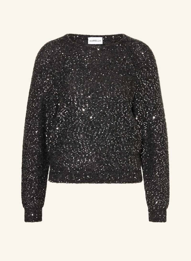 Marella Pullover Mit Pailletten grau von Marella