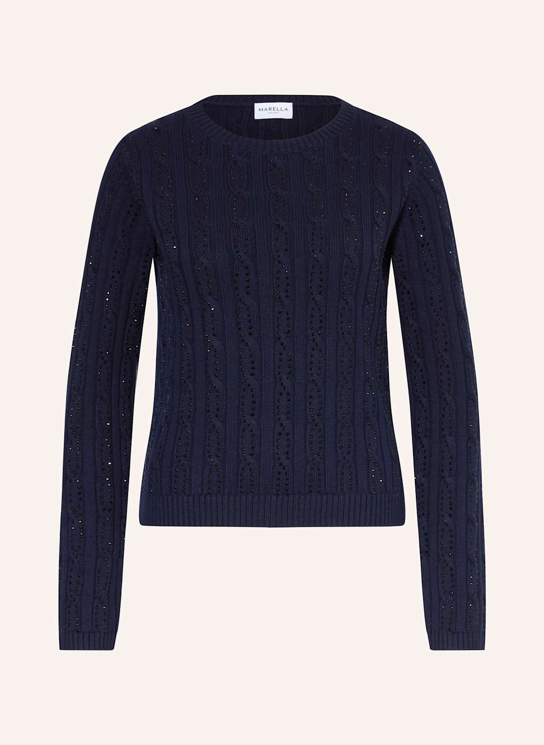 Marella Pullover Mit Schmucksteinen blau von Marella