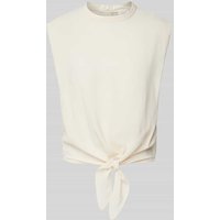 Marella Regular Fit Blusentop mit Knotendetail Modell 'IDEALE' in Offwhite, Größe 40 von Marella