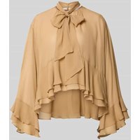 Marella Schluppenbluse aus reiner Viskose Modell 'PRISCA' in Camel, Größe 42 von Marella